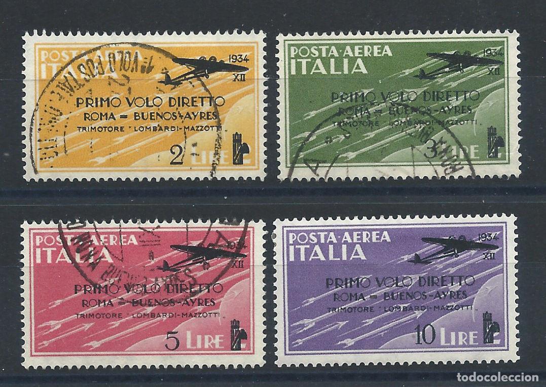 Sellos: Italie PA N&deg;52/55 Obl/* (FU/MH) 1934 - 1er vol direct Rome - Buenos Aires
