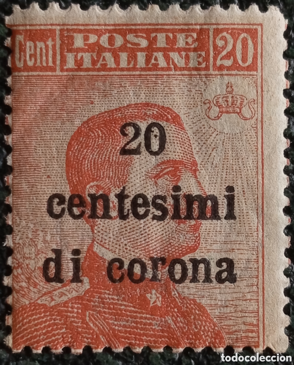 Sellos: Italia Ocupaci&oacute;n Austria 1919 V. Manuel III 20c di Corona MNH - Mi #6