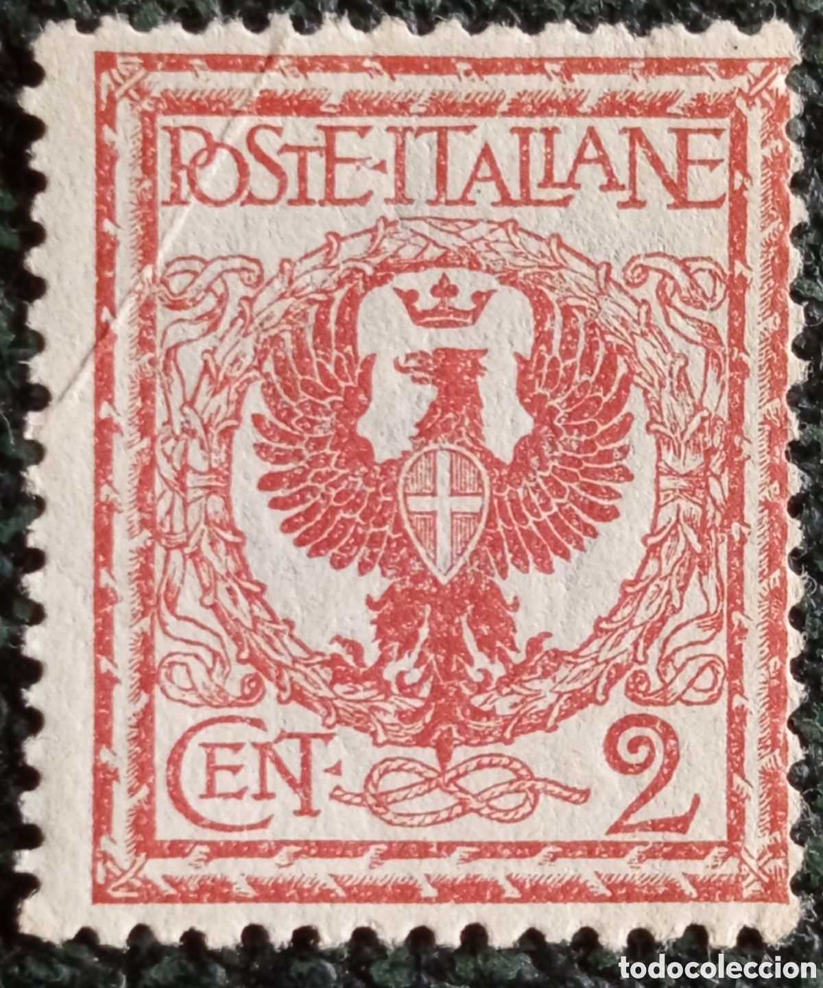 Sellos: Italia 1906 &Aacute;guila Saboya y Corona 2c Casta&ntilde;o Rojo MNH - Sassone #81
