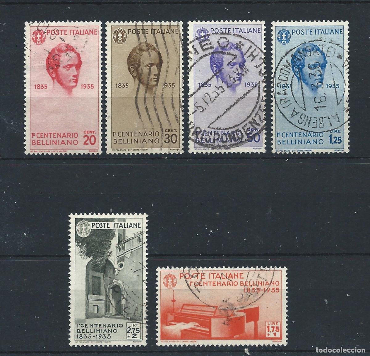 Sellos: Italie N&deg;368/73 Obl (FU) 1935 - Compositeur &rdquo;Vicenzo Bellini&rdquo;