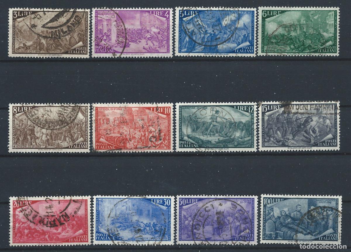 Sellos: Italie N&deg;518/29 Obl (FU) 1948 - Centenaire du Risorgimento