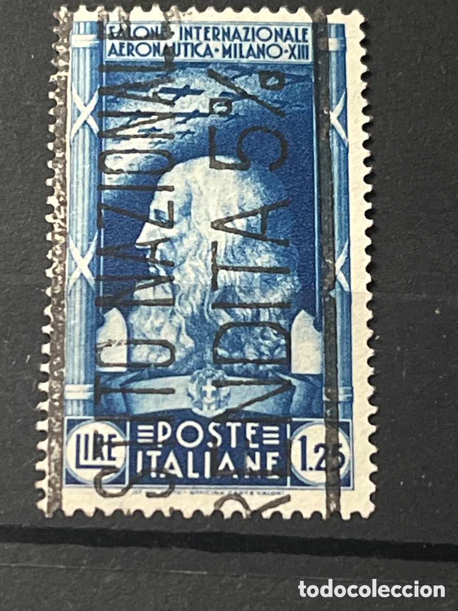Sellos: ITALIA-1935 SAL&Oacute;N AERONAUTICO DE M&Iacute;LAN-AVIACI&Oacute;N-USADO