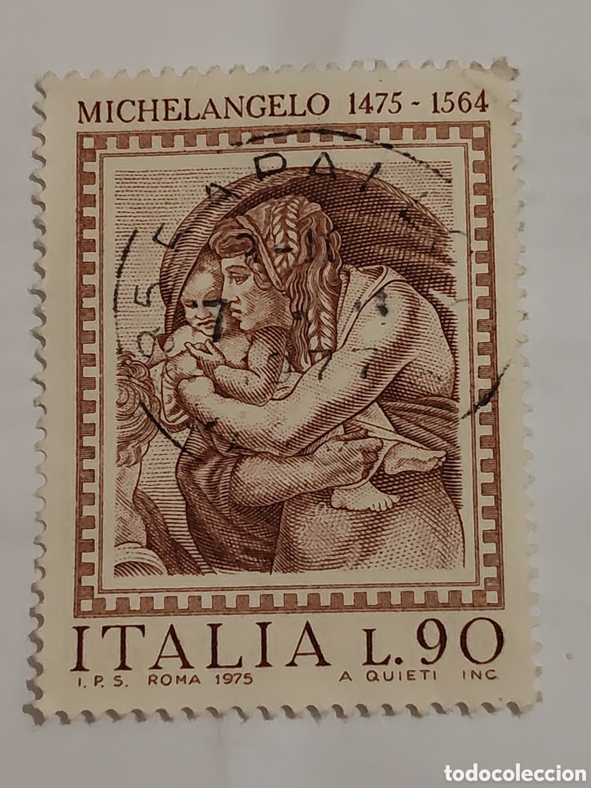 Sellos: Sello de Italia V centenario del nacimiento de Miguel &Aacute;ngel 1975