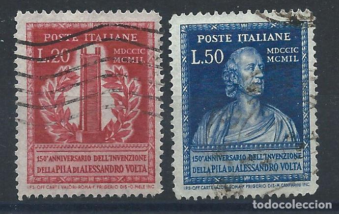 Sellos: Italie N&deg;549/50 Obl (FU) 1949 - Invention de la pile &eacute;lectrique