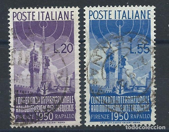 Sellos: Italie N&deg;561/62 Obl (FU) 1950 - Radio &agrave; haute fr&eacute;quence