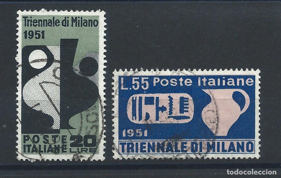 Sellos: Italie N&deg;605/6 Obl (FU) 1951 - 9&eacute;me Triennale de Milan