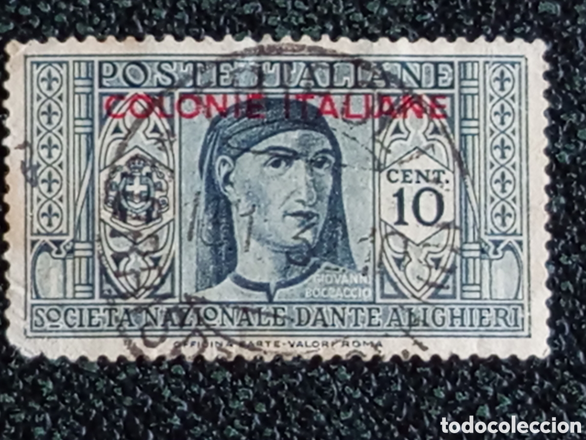 Sellos: Colonias Italianas 1932 Dante Boccaccio 10c Sobrecarga Usado Sassone 11 / YT 12