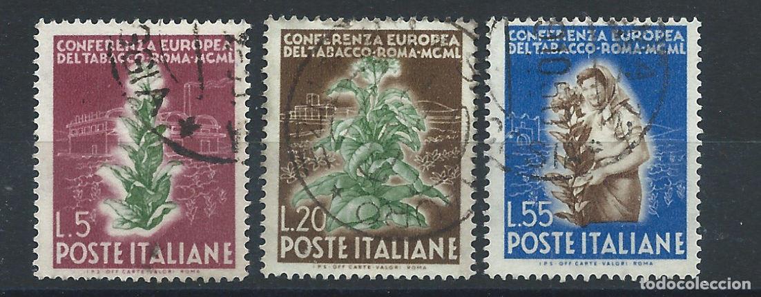 Sellos: Italie N&deg;567/69 Obl (FU) 1950 - Conf&eacute;rence du Tabac &agrave; Rome