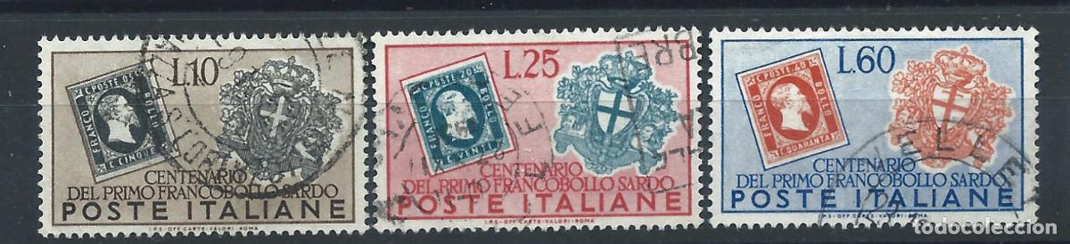 Sellos: Italie N&deg;610/12 Obl (FU) 1951 - Centenaire du timbre Sarde