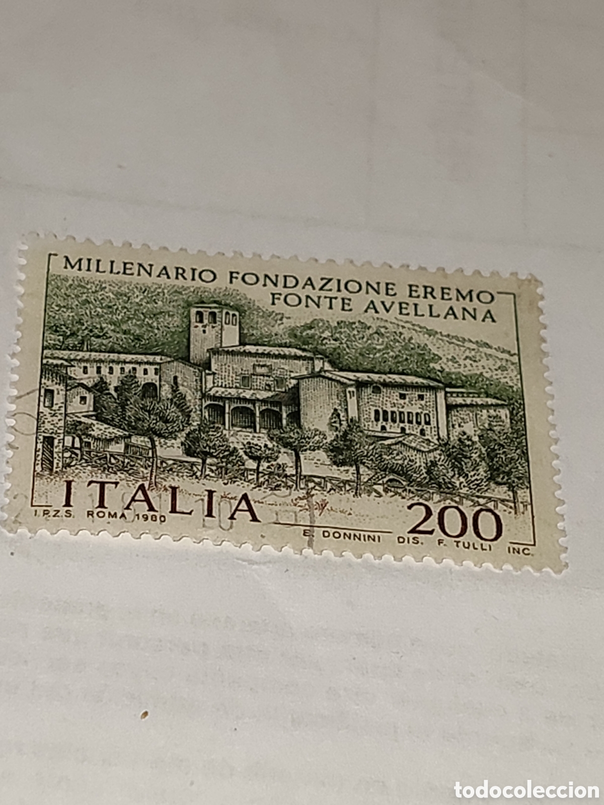 Sellos: Sello de Italia milenio de la fundaci&oacute;n del Eremo ermita Fonte Avellana 1980