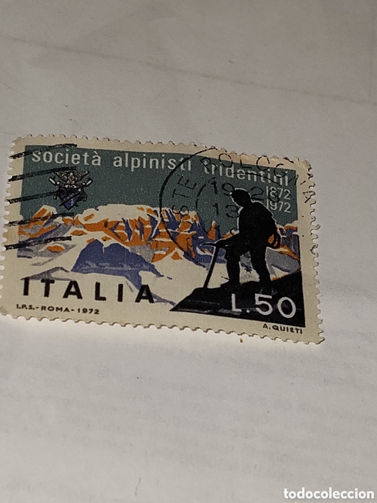 Sellos: Sello de Italia Centenario de la asociaci&oacute;n de alpinistas tridendentinos 1972