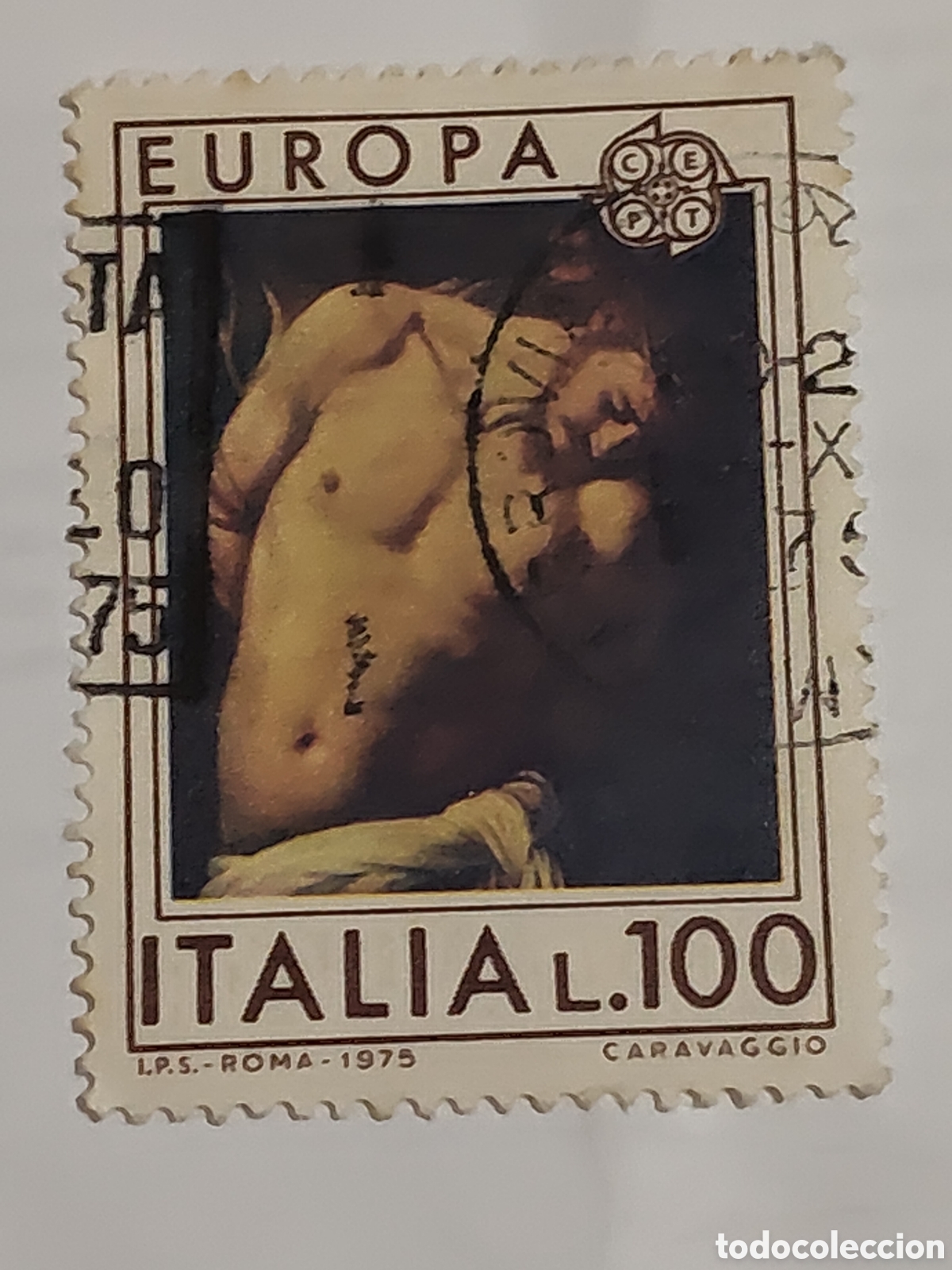 Sellos: Sello de Italia flagelaci&oacute;n de Cristo de Caravaggio 1975