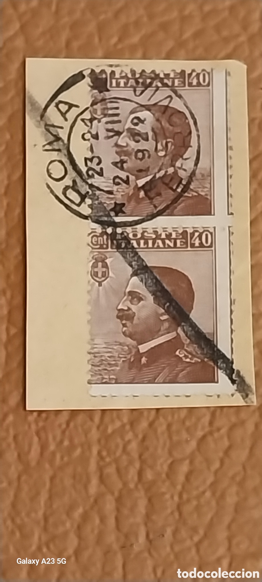 Stamps: Fragmento Italia 1929 40c Rey Victor Manuel III - Cat. Sassone 241 / Yvert 217