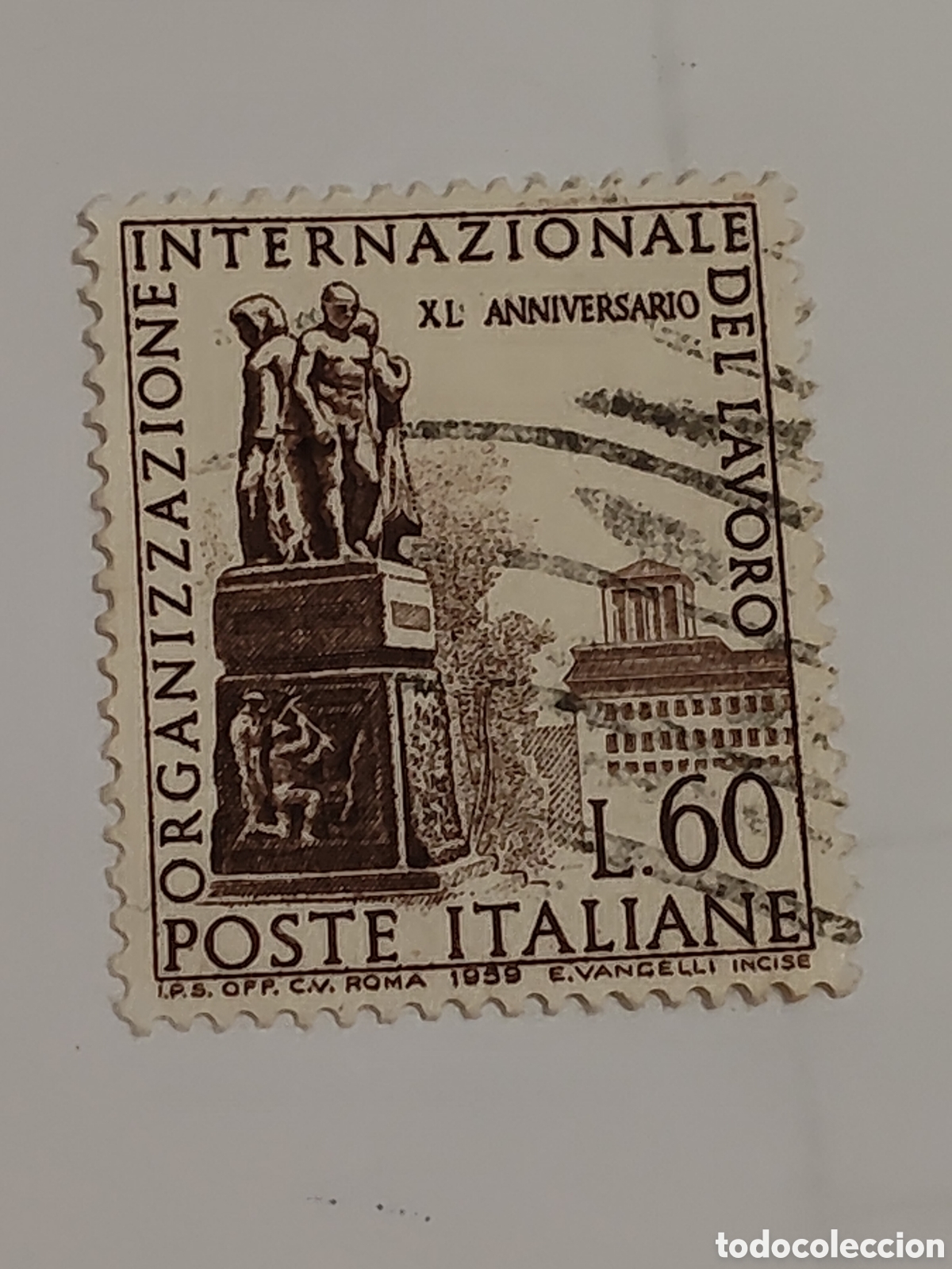 Francobolli: Sello de Italia 40 aniversario de la organizaci&oacute;n internacional 1959