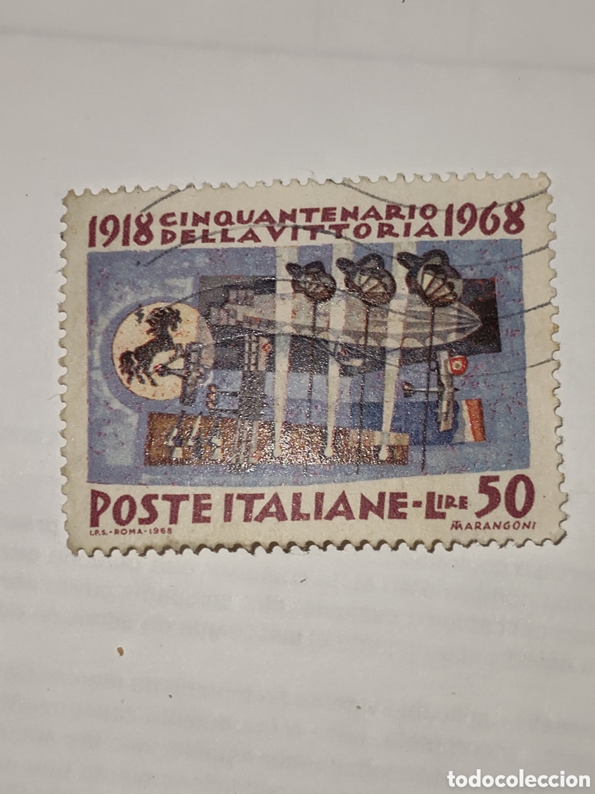 Selos: Sello de Italia 50 aniversario de la victoria en la primera Guerra mundial 1968
