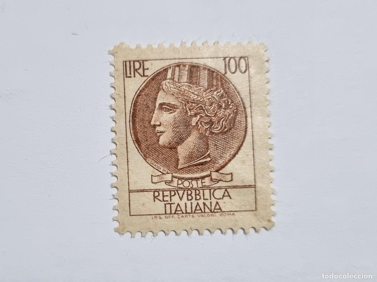 Francobolli: Sello Republica Italiana Italia 100 Liras Siracusana 1954 Capsula Caflisch