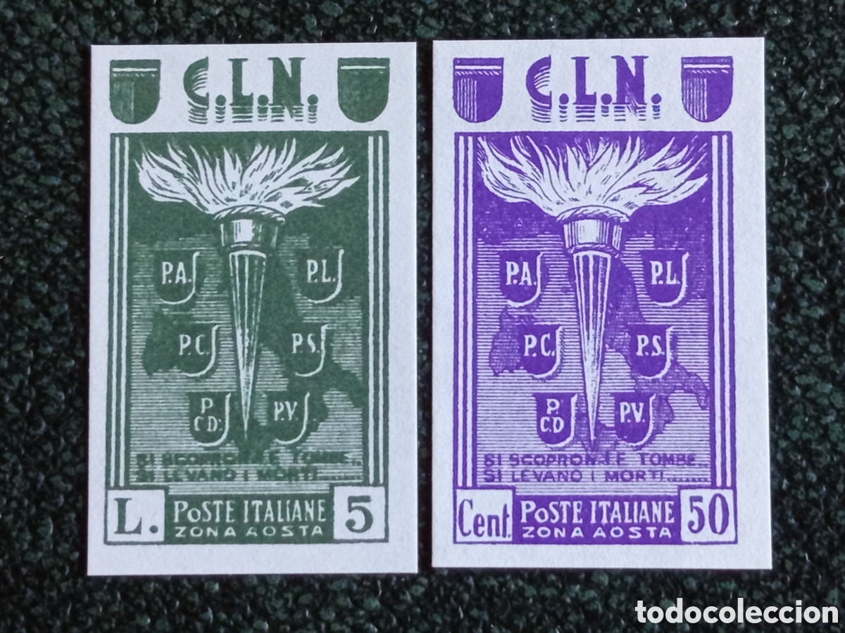 Selos: Pareja Sellos Italia 1944 Ocupaci&oacute;n CLN Zona Aosta (Sassone F1/F2 Variedad - MNH)