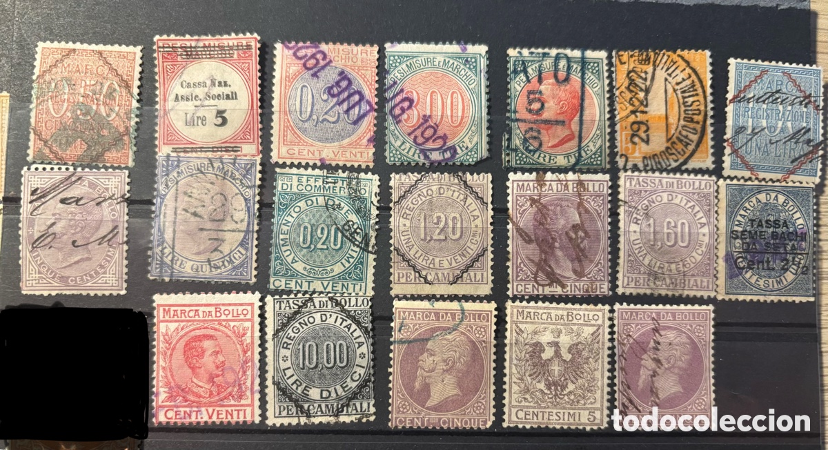 Selos: Lote sellos 19 unidades Marca da Bollo Italia 1880-1922