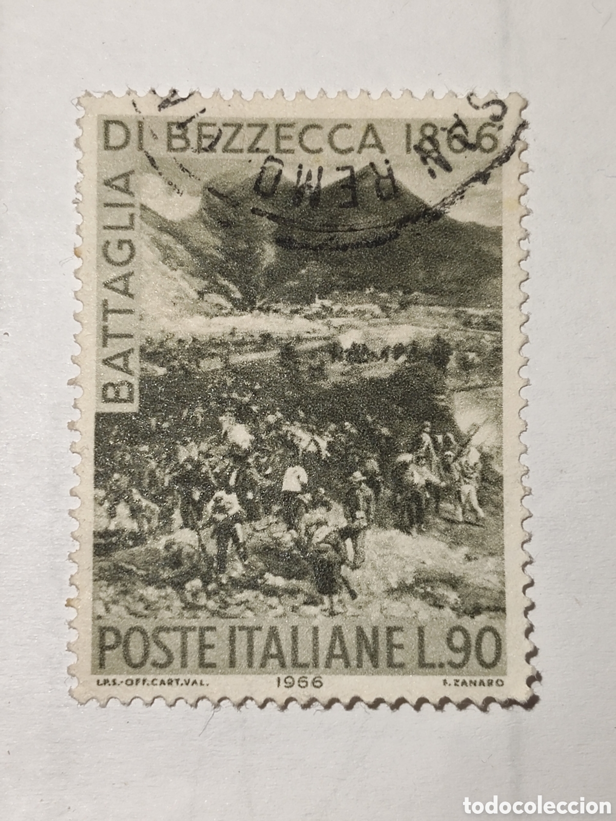 Sellos: Sello de Italia Centenario de la batalla de Bezzecca 1966