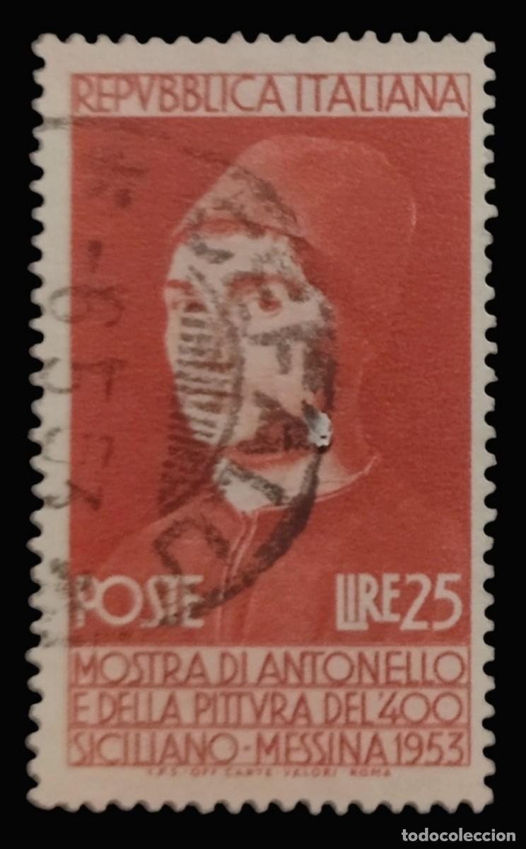 Sellos: ITALIA 1953 Pintor Antonello da Messina. YVERT 670 - 671. USADO.