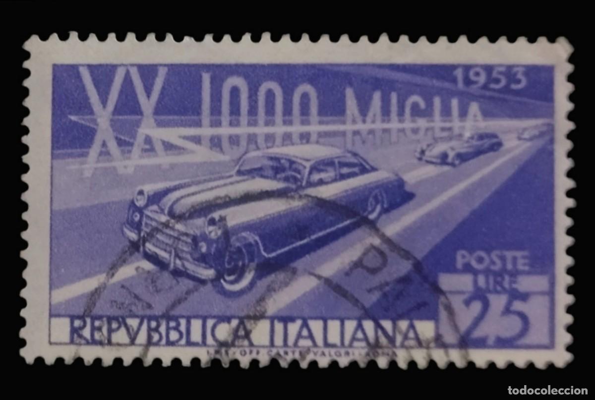 Sellos: ITALIA 1953 Gran premio de automovilismo de las 20.000 millas. YVERT 670 - 671. USADO.