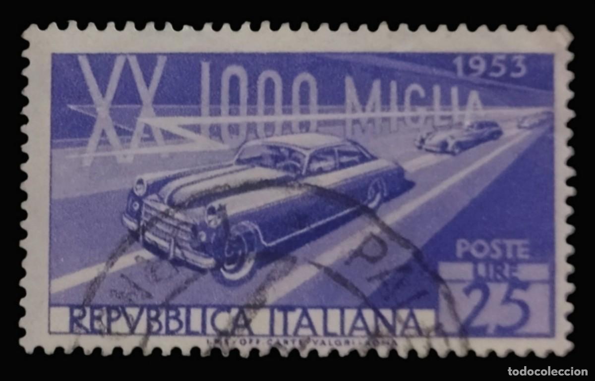 Sellos: ITALIA 1953 Gran premio de automovilismo de las 20.000 millas. YVERT 670 - 671. USADO.