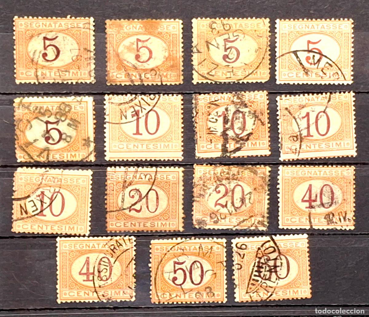 Sellos: 15 sellos del Reino de Italia, emitidos a partir de 1870