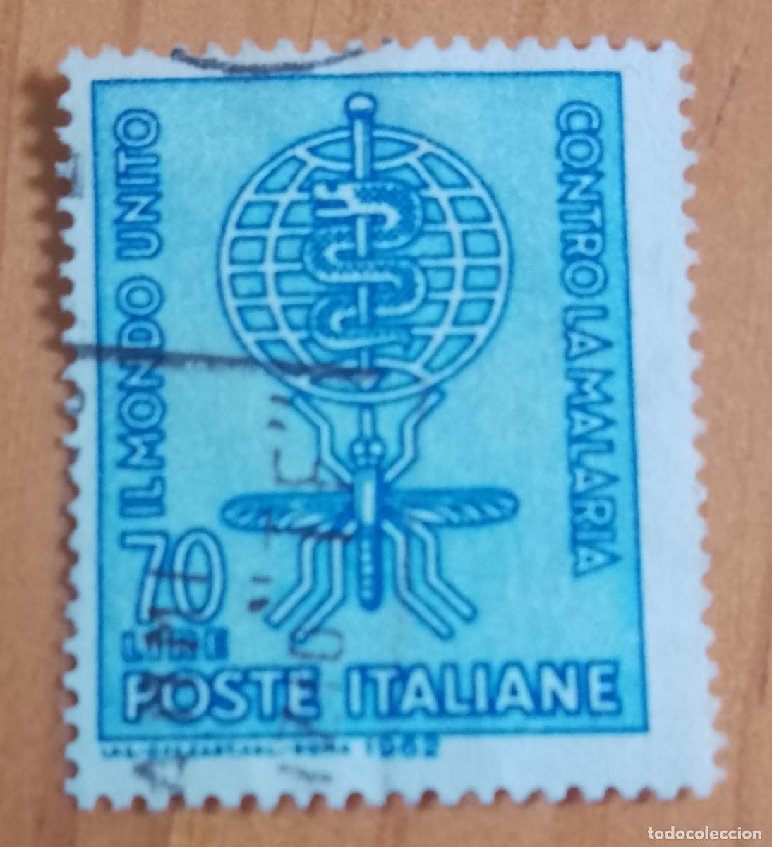 Sellos: ITALIA - V/F 70 LIRE - A&Ntilde;O 1962 - CAMPA&Ntilde;A CONTRA LA MALARIA - - VER DESCRIPCI&Oacute;NL