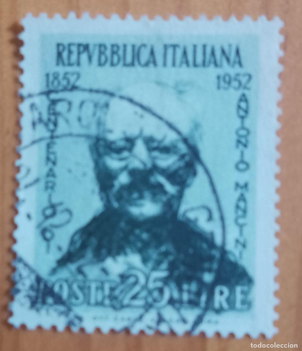 Sellos: ITALIA - V/F 25 LIRE - CENTENARIO DEL NACIMIENTO DE MANCINI 1852.1952 - YV 642