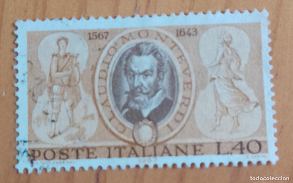 Sellos: ITALIA - V/F L 40 - CUARTO CENTENARIO DEL NACIMIENTO DE CLAUDIO MONTEVERDI - VER DESCRIPCI&Oacute;N