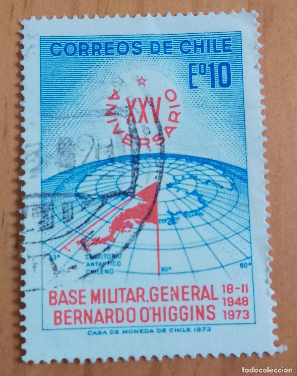 Sellos: CHILE - E 0,10 - BASE MILITAR GENERAL BERNARDO O&acute;HIGGINS, A&Ntilde;O 1073 - VER DESCRIPCI&Oacute;N