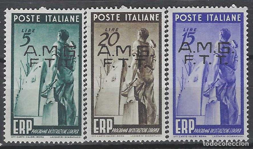 Sellos: ITALIA TRIESTE ZONA A 1949 - AYUDA ERP, SOBREIMPRESOS, S.COMPLETA - MNH**