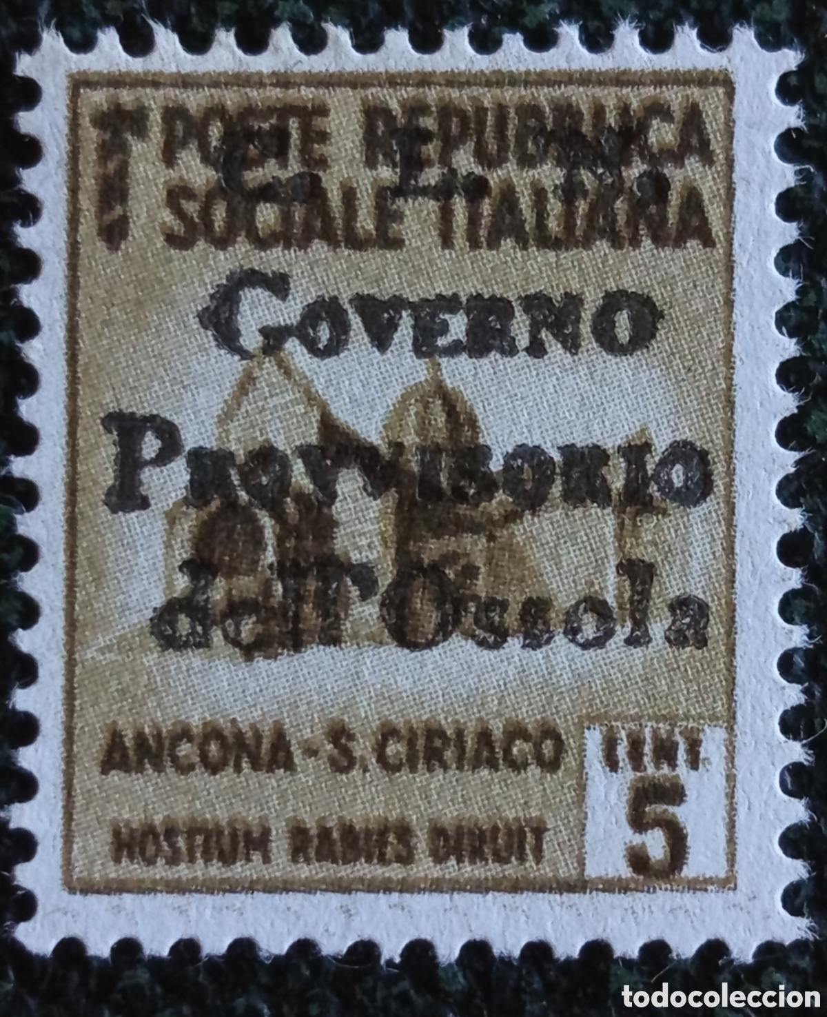 Sellos: Sello Italia Val d'Ossola 1944 Governo Provvisorio 5c Monumentos MH