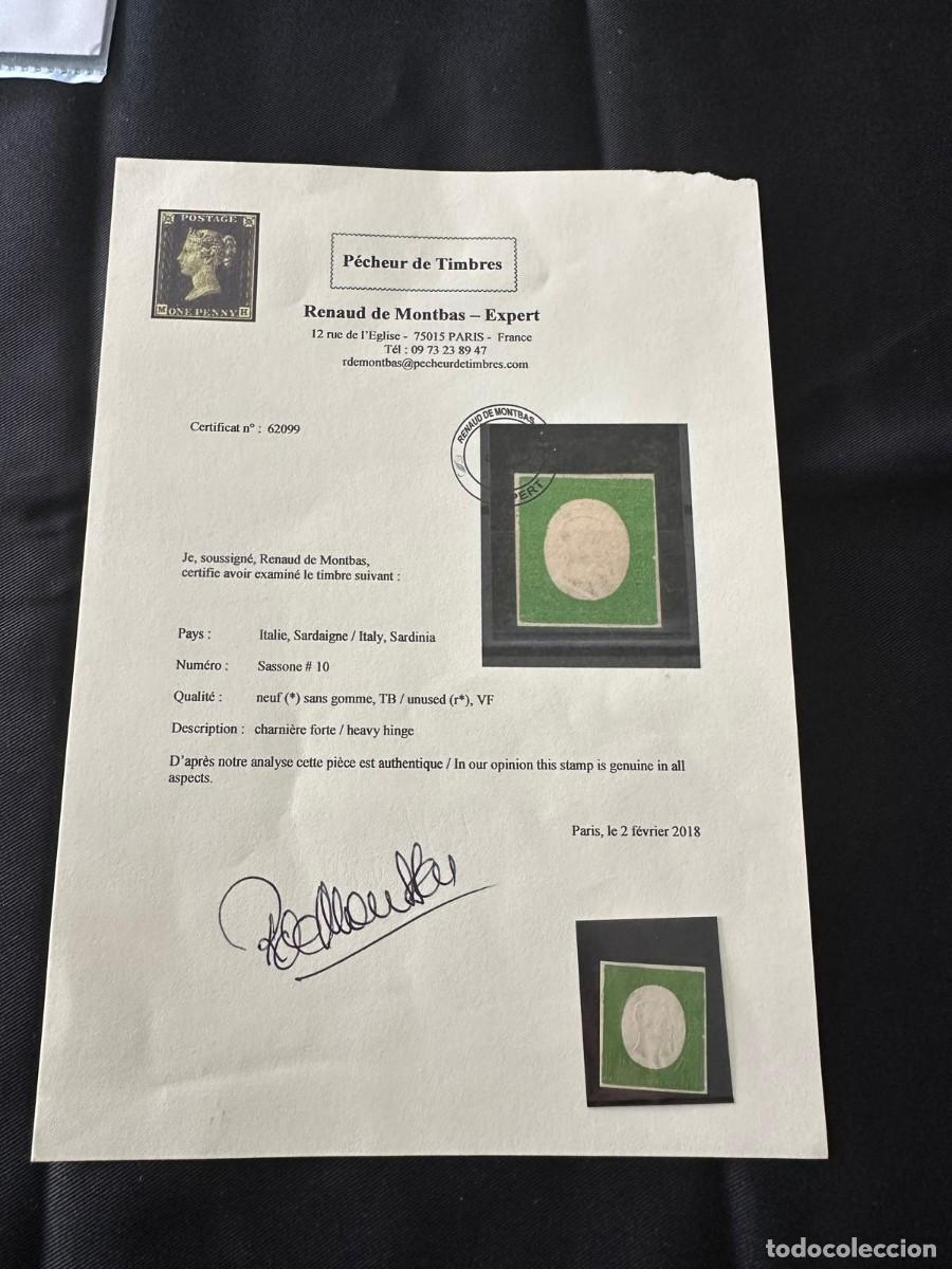 Sellos: SELLO DE CERDE&Ntilde;A (ITALIA) SASSONE N&ordm; 10 CON CERTIFICADO
