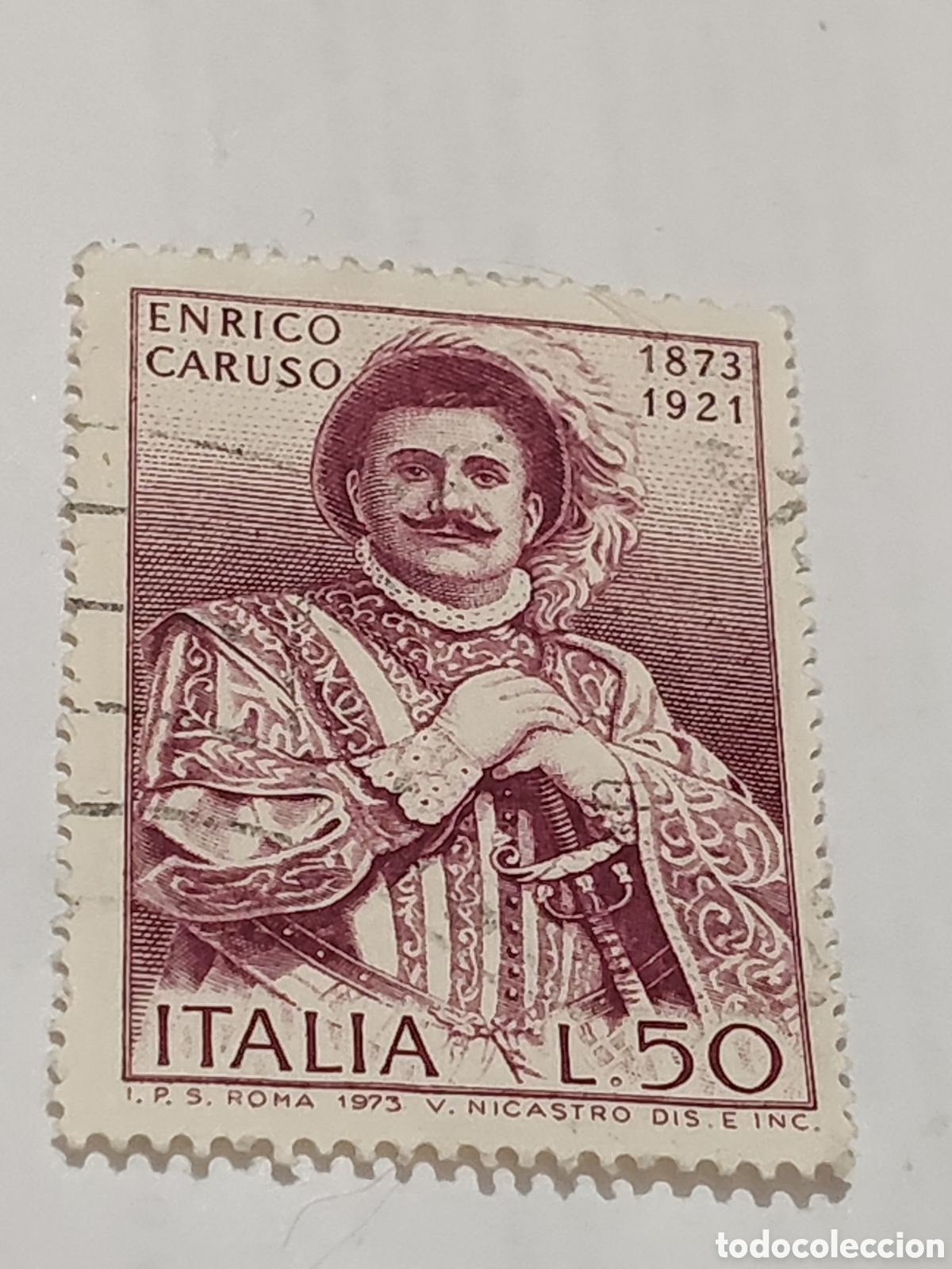 Sellos: Sello de Italia Centenario del nacimiento del tenor Enrico Caruso 1973