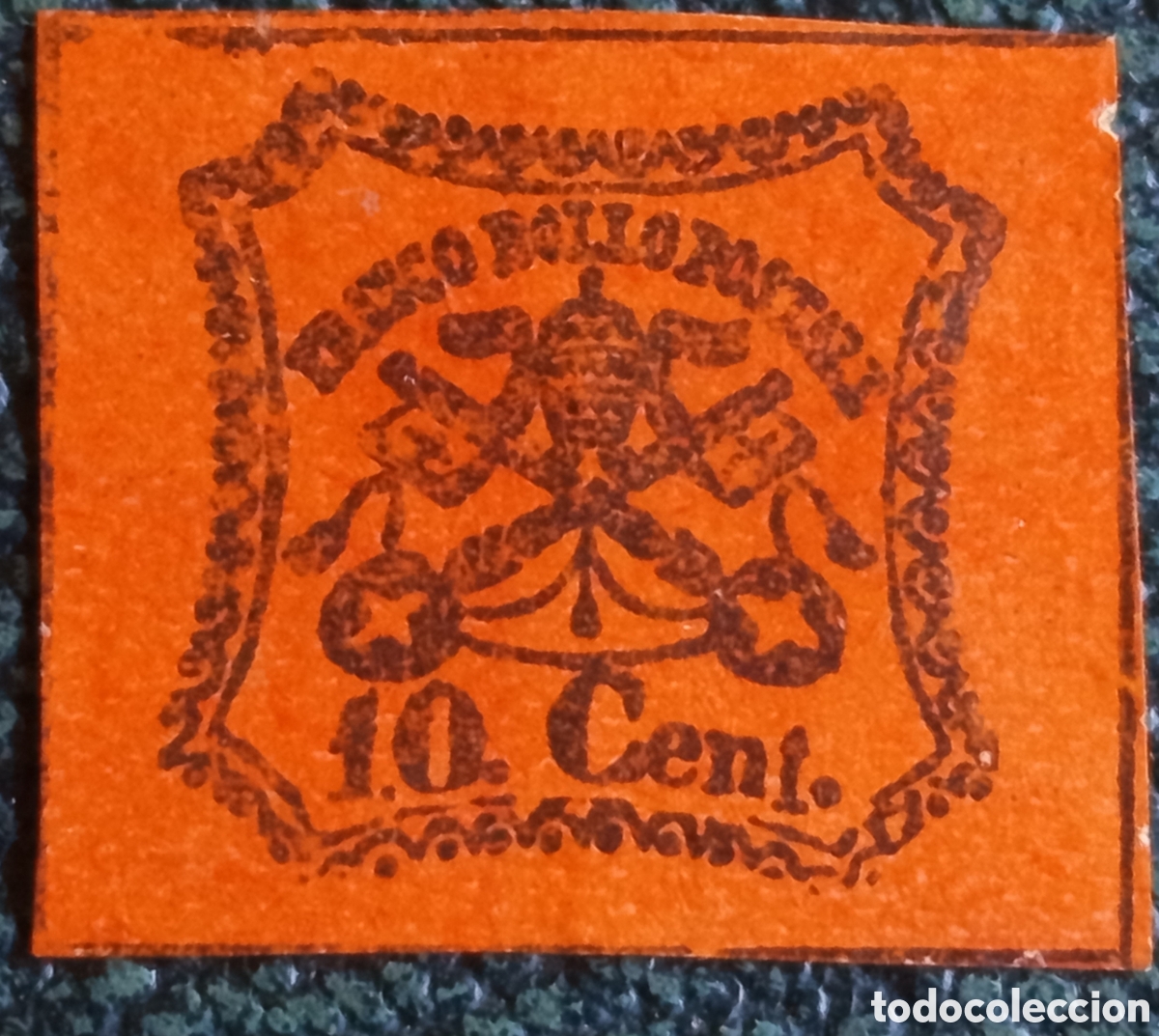 Sellos: Sello Estados Pontificios 1867 Escudo 10 c&eacute;ntimos - Sassone 17 / Scott 15