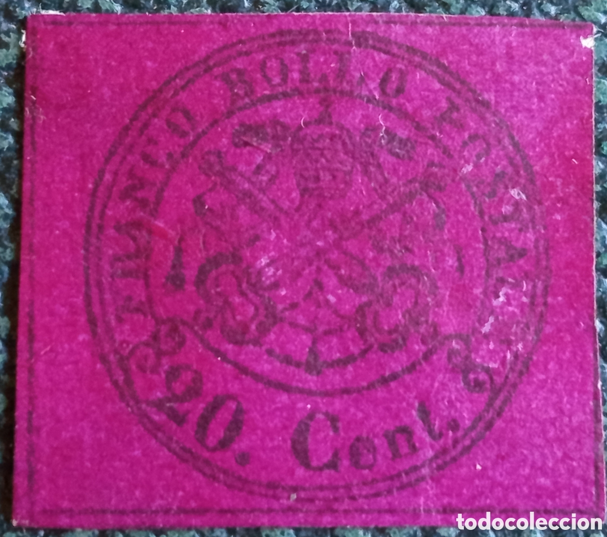 Sellos: Sello Estados Pontificios 1867 Escudo 20 c&eacute;ntimos - Sassone 18 / Scott 16