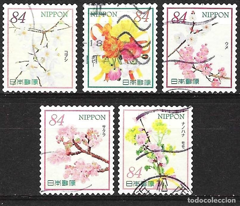 Sellos: Jap&oacute;n 2020 - Mi 10665 a 10669 - YT 10289 a 10293 - Flores ( Serie completa )
