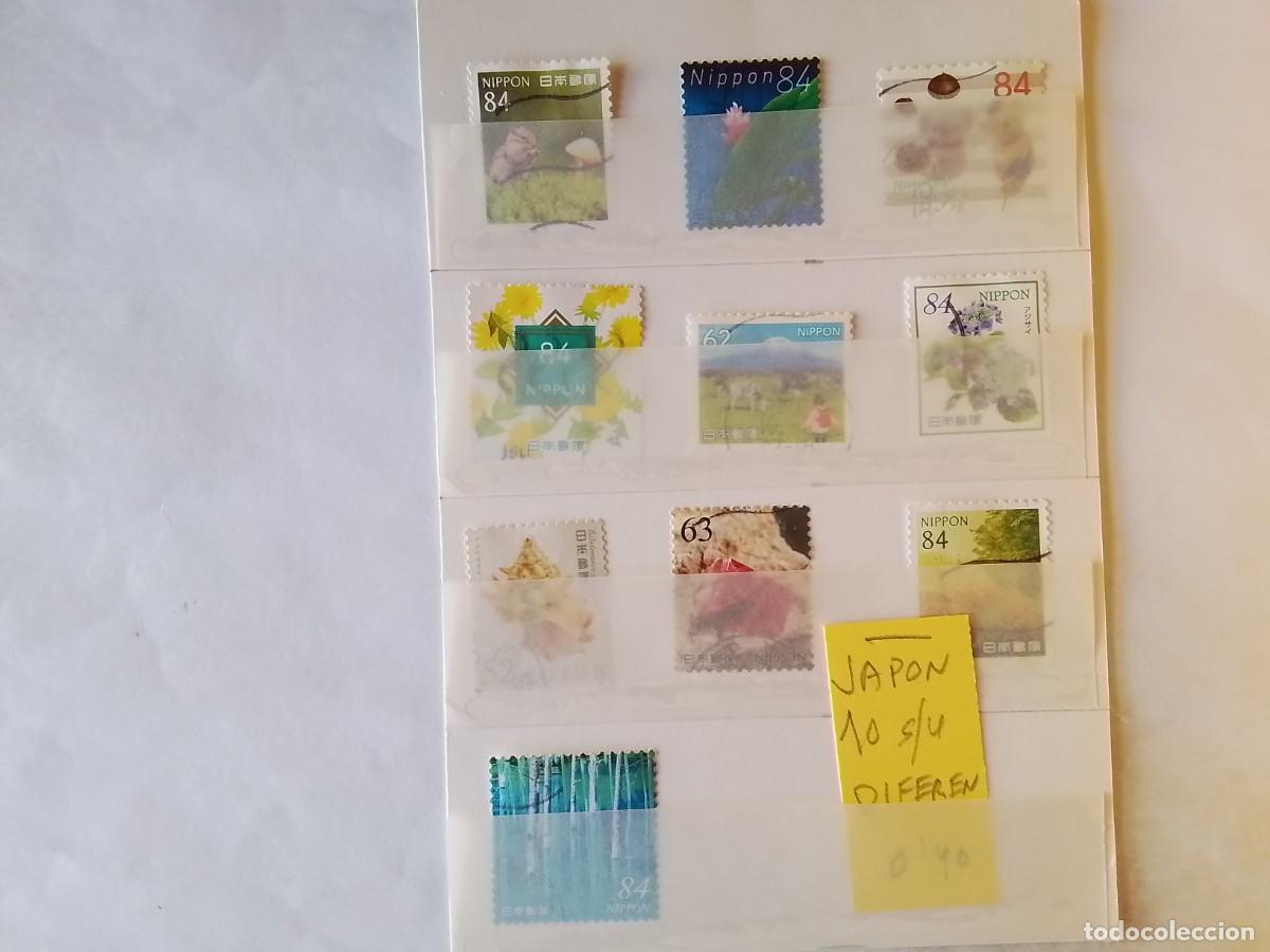 Sellos: ASIA JAP&Oacute;N 10 SELLOS USADOS DIFERENTES