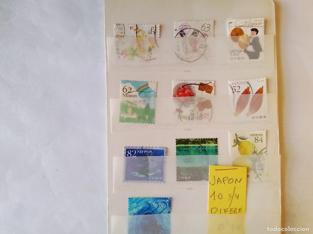 Sellos: ASIA JAP&Oacute;N 10 SELLOS USADOS DIFERENTES