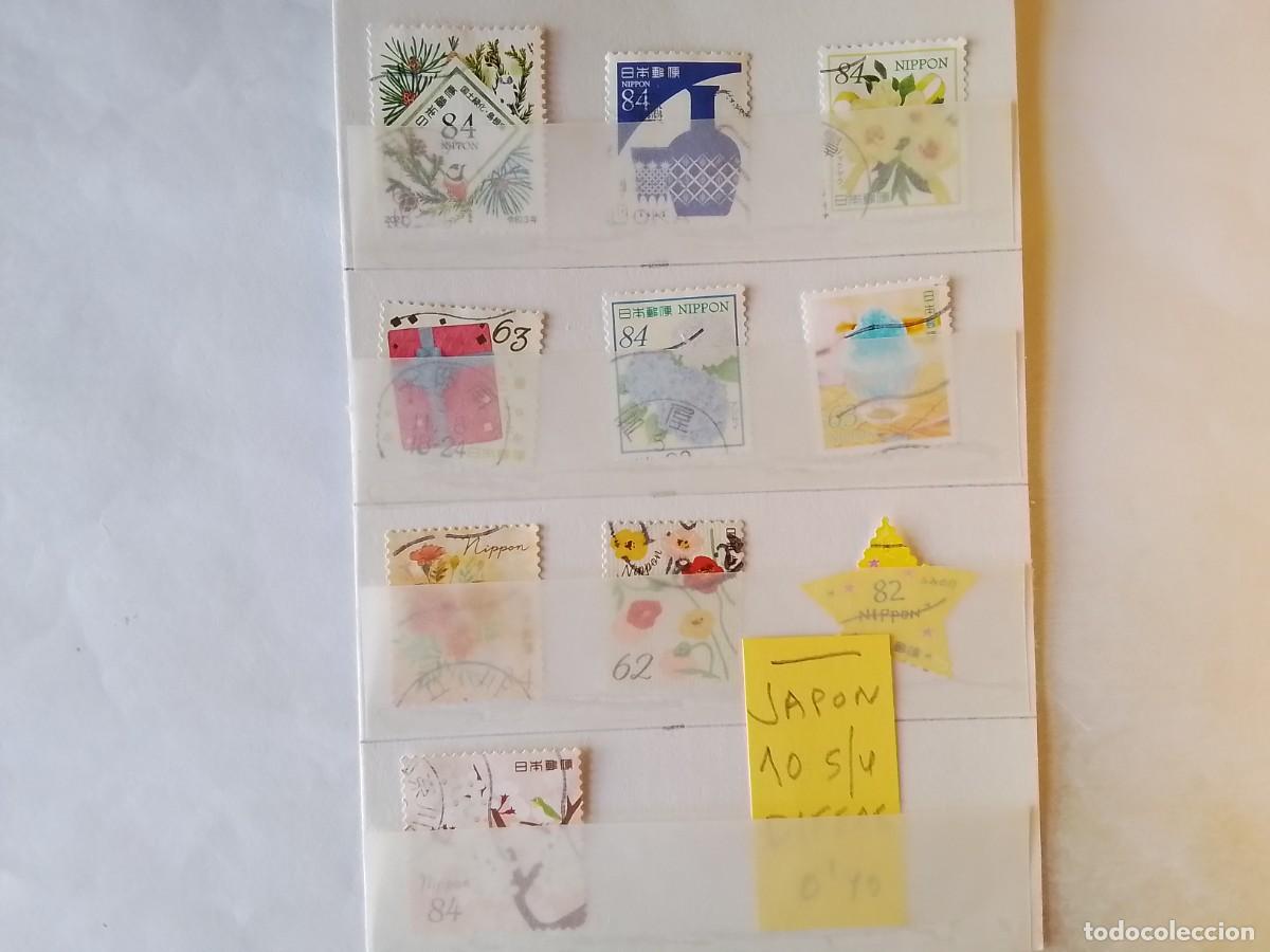 Sellos: ASIA JAP&Oacute;N 10 SELLOS USADOS DIFERENTES