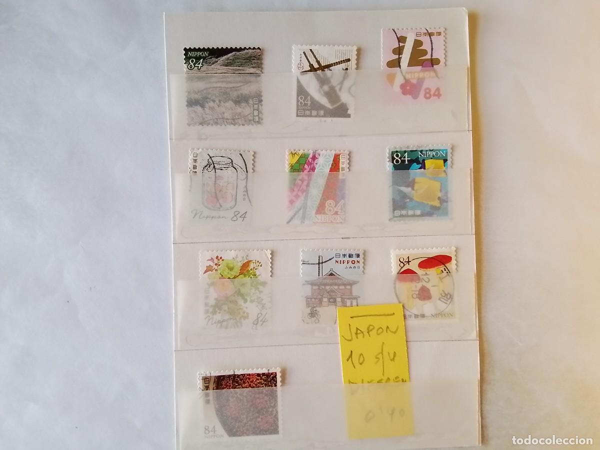 Sellos: ASIA JAP&Oacute;N 10 SELLOS USADOS DIFERENTES