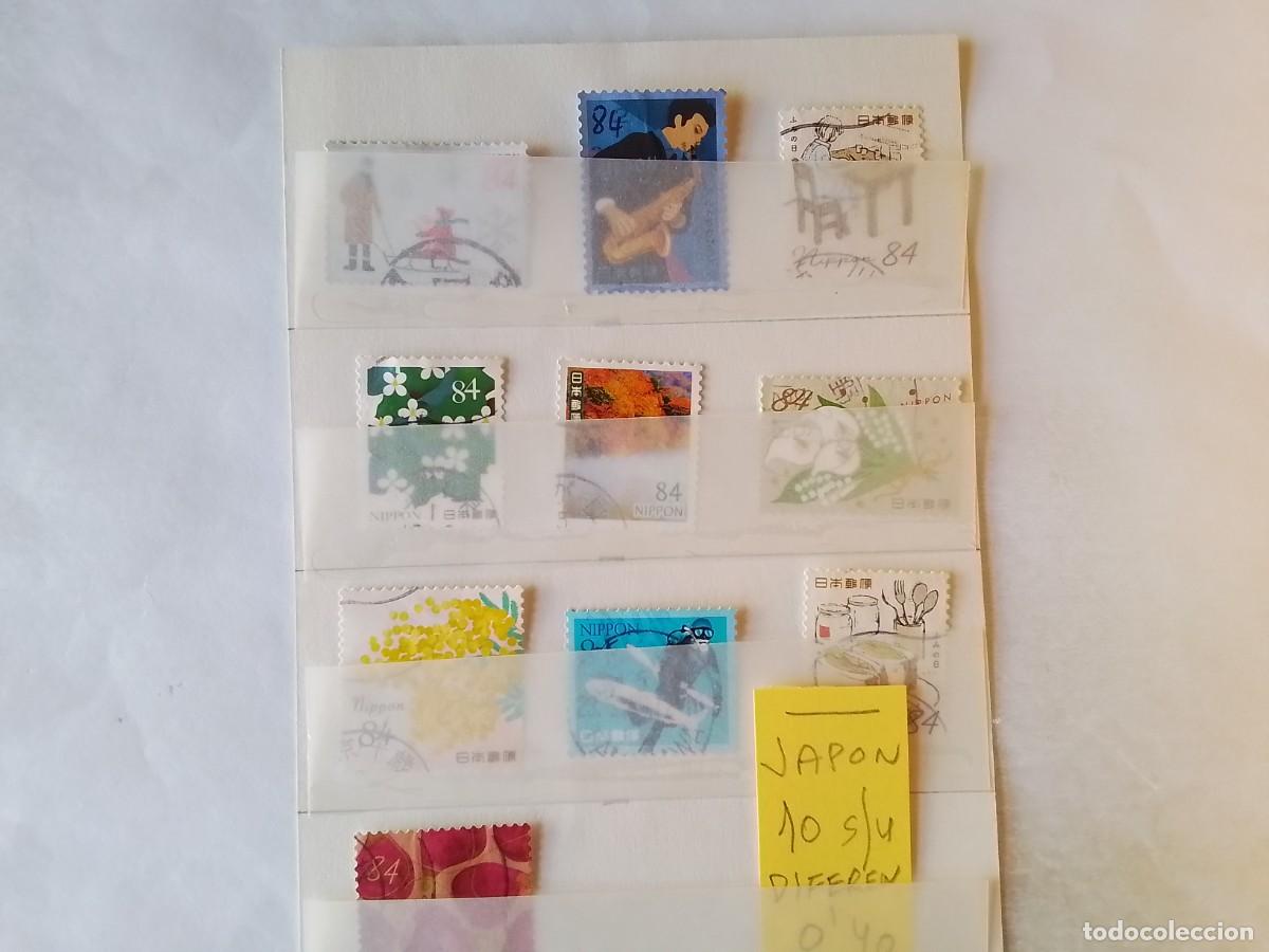 Sellos: ASIA JAP&Oacute;N 10 SELLOS USADOS DIFERENTES