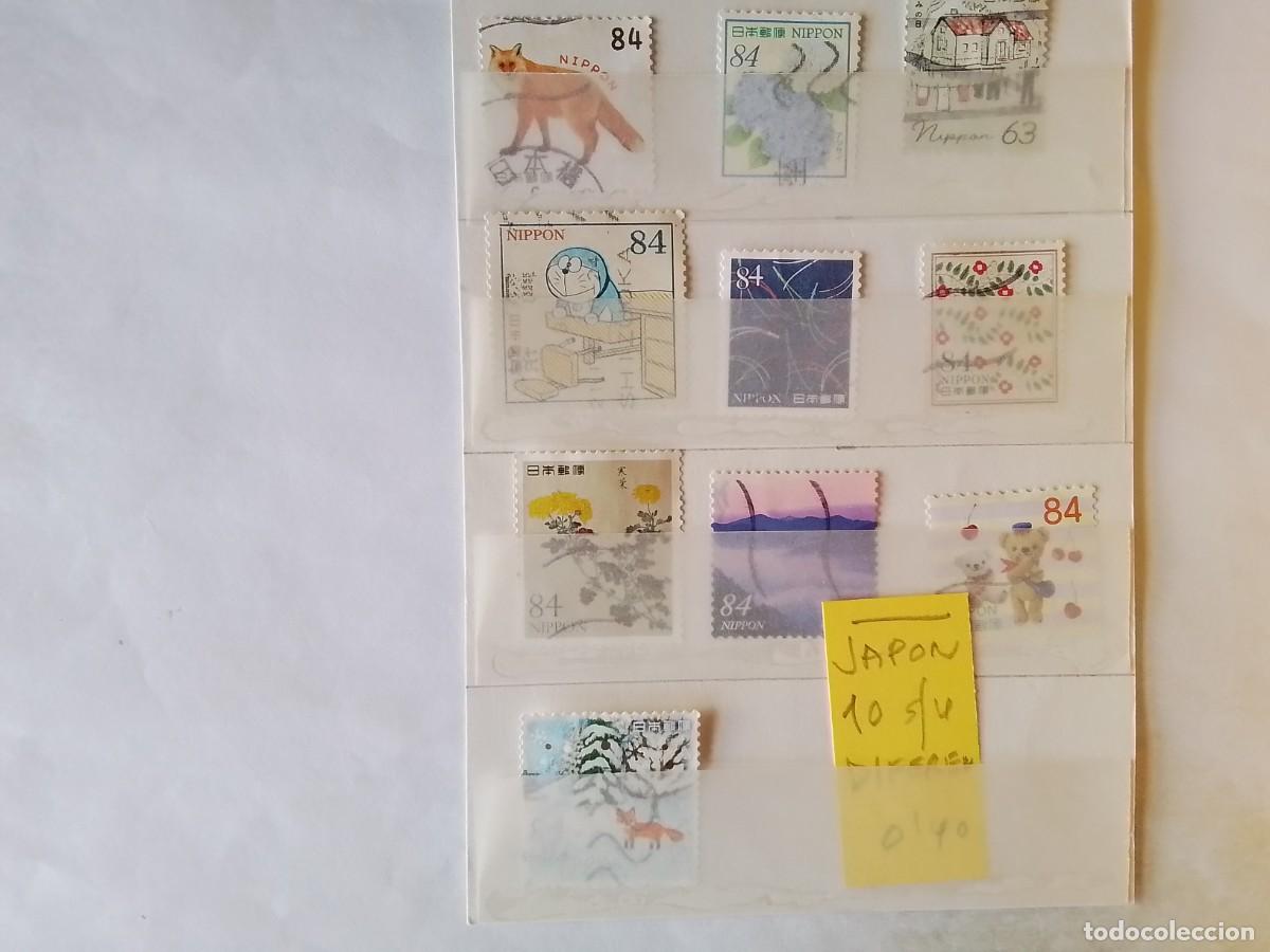 Sellos: ASIA JAP&Oacute;N 10 SELLOS USADOS DIFERENTES