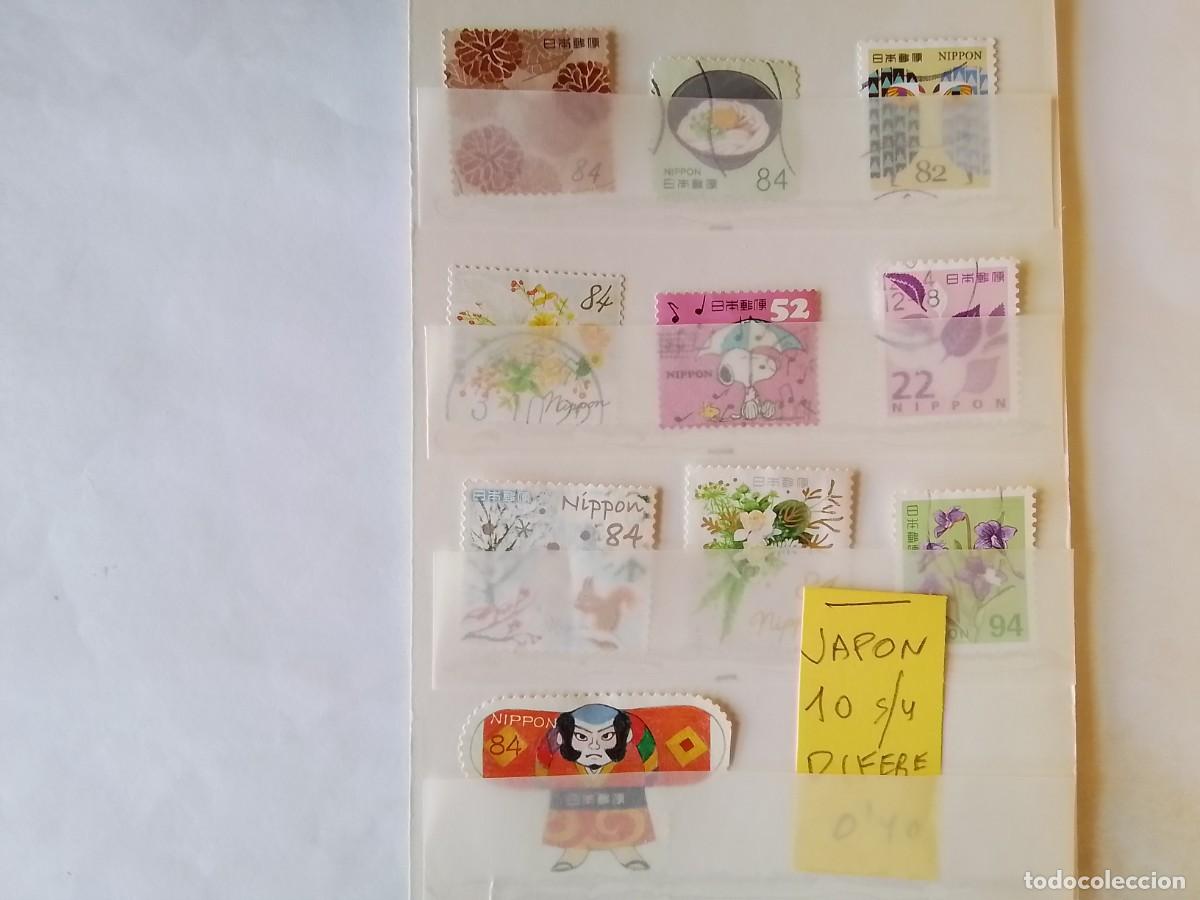 Sellos: ASIA JAP&Oacute;N 10 SELLOS USADOS DIFERENTES