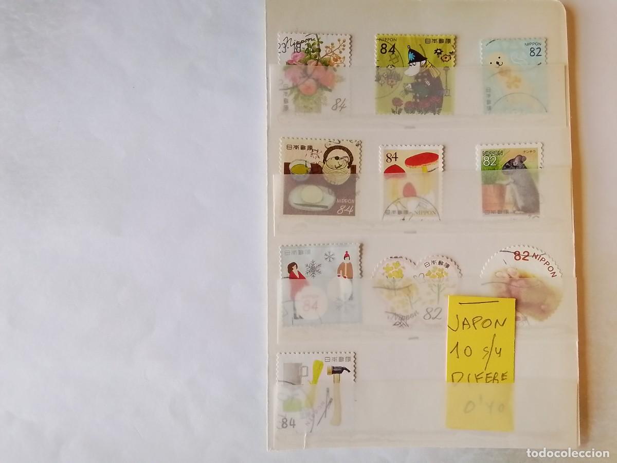Sellos: ASIA JAP&Oacute;N 10 SELLOS USADOS DIFERENTES