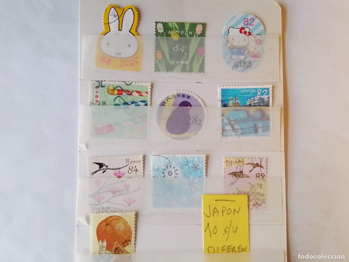 Sellos: ASIA JAP&Oacute;N 10 SELLOS USADOS DIFERENTES