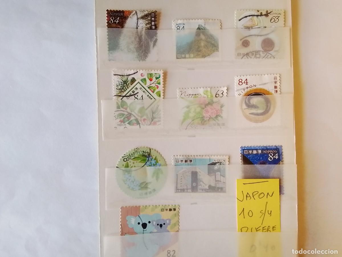 Sellos: ASIA JAP&Oacute;N 10 SELLOS USADOS DIFERENTES