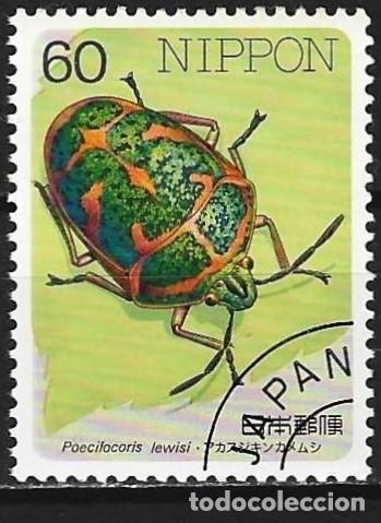 Sellos: Jap&oacute;n 1986 - Mi 1692 - YT 1589 - Insecto : Escarabajo