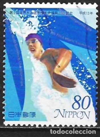 Sellos: Jap&oacute;n 2001 - Mi 3210 - YT 3081 - Deporte : Campeonatos del mundo de Nataci&oacute;n